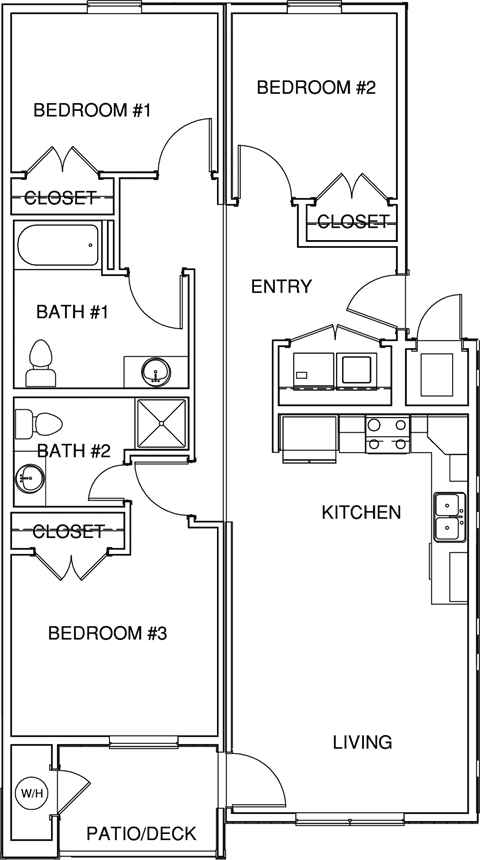 Chico Courtyards 3 Bed 2 Bath 1125
